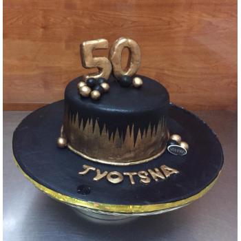 Black & Gold Fondant cake